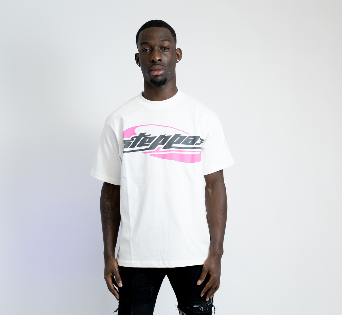Steppas White Pink Logo T-shirt