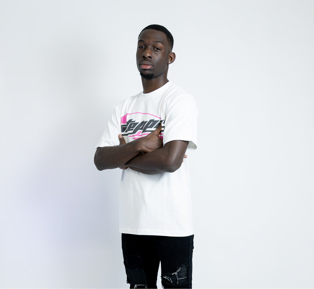 Steppas White Pink Logo T-shirt